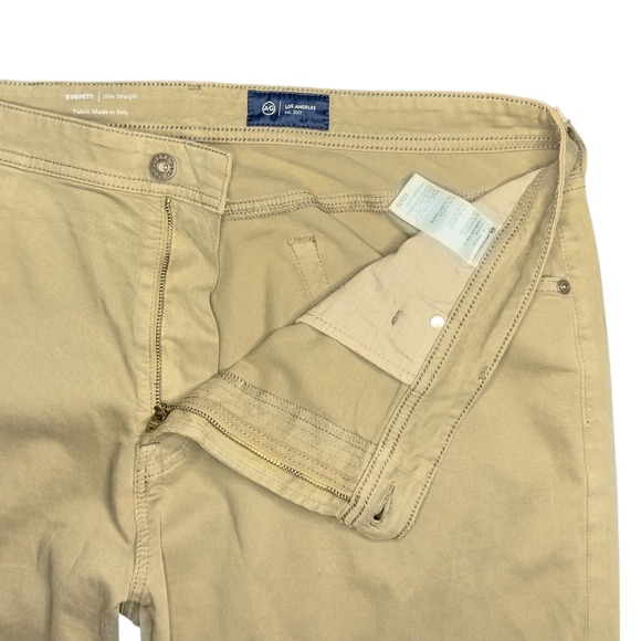 Adriano Goldschmied Pants Men's Brown Everett Slim Straight Chino‎ Italy 40x32 - Picture 10 of 16